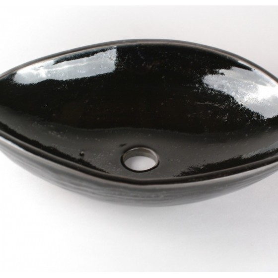 Bathroom sink black stoneware