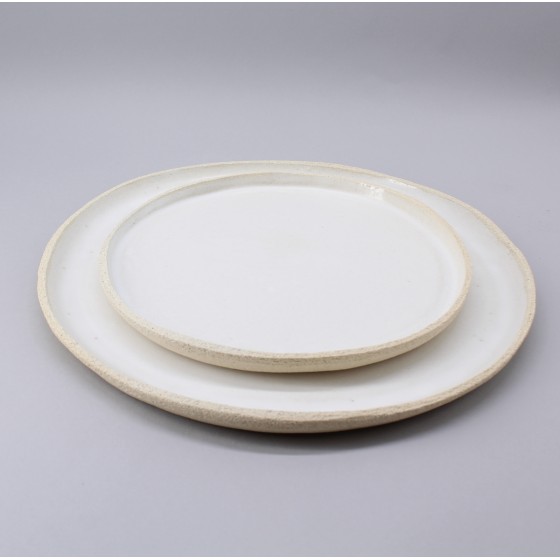Assiette plate grès blanc Authentique (T2)
