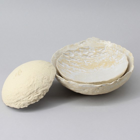 Bol fond plat "écorce"