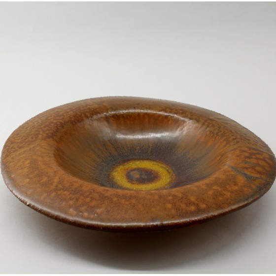 Assiette creuse "rousse et or"