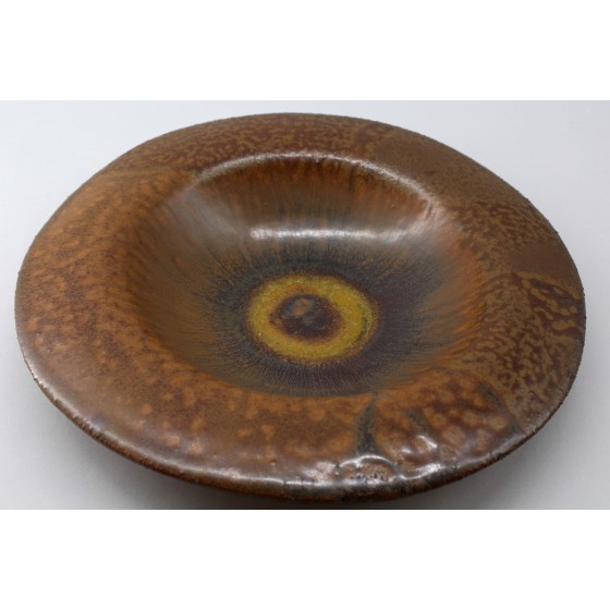 Assiette creuse "rousse et or"