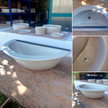 Custom made half moon basin